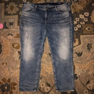 Silver Plus Size Boyfriend Jeans Cropped ankle 22